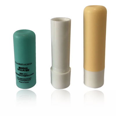 Contenedores de plástico vacío con balsamo labial certificado SGS 3.8g Forma redonda Color verde