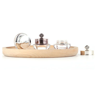Jarrón de crema facial vacío de 45 × 44 mm, botes cosméticos de plástico con tapas personalizadas