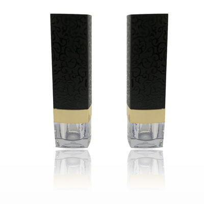 Hermoso lápiz labial negro vacío tubo de embalaje 21 * 72.7mm logotipo privado