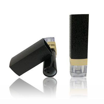 Hermoso lápiz labial negro vacío tubo de embalaje 21 * 72.7mm logotipo privado