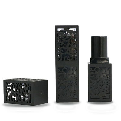 3.8g tubo de embalaje de lápiz labial negro cuadrado tubo de lápiz labial 23 * 74mm tamaño