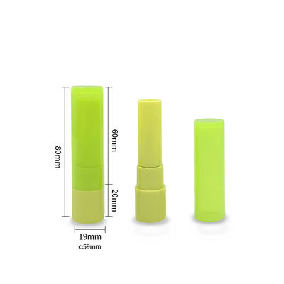 Tubo de bálsamo labial de plástico verde personalizable de 19 * 80 mm de marca privada