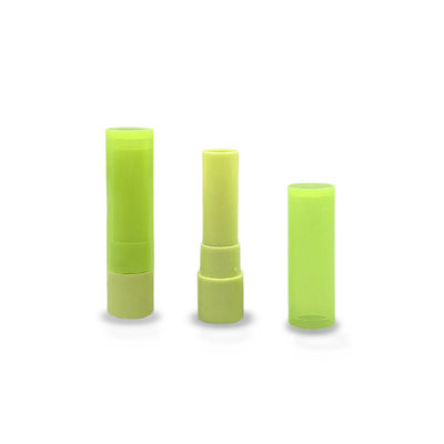 Tubo de bálsamo labial de plástico verde personalizable de 19 * 80 mm de marca privada