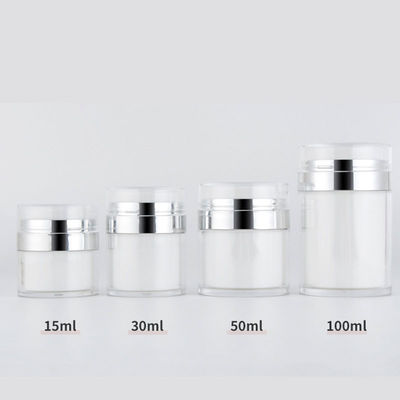 Flasca de base de prensa acrílica de doble capa de crema facial botellas de crema para ojos