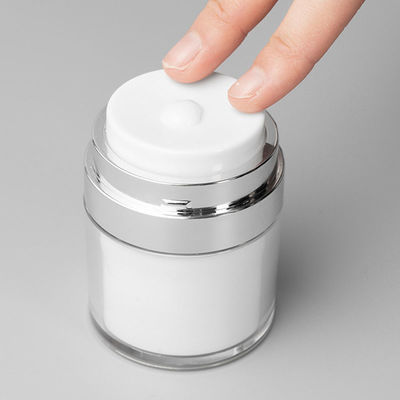 Flasca de base de prensa acrílica de doble capa de crema facial botellas de crema para ojos