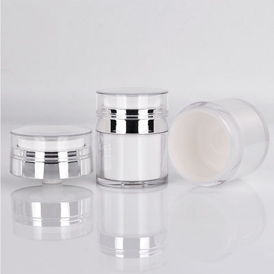 Flasca de base de prensa acrílica de doble capa de crema facial botellas de crema para ojos