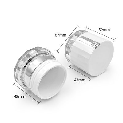 Jarrón de crema cosmética transparente de 50 g con logotipo de diamante Jarrón de embalaje acrílico personalizado