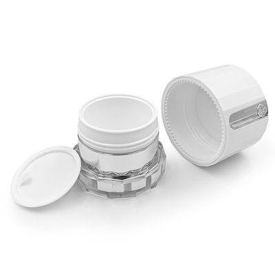Jarrón de crema cosmética transparente de 50 g con logotipo de diamante Jarrón de embalaje acrílico personalizado