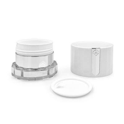 Jarrón de crema cosmética transparente de 50 g con logotipo de diamante Jarrón de embalaje acrílico personalizado