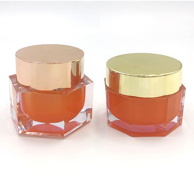 Jarrón transparente de acrílico cosmético a prueba de fugas Jarrón de diamante para crema de cuidado de la piel - 50g
