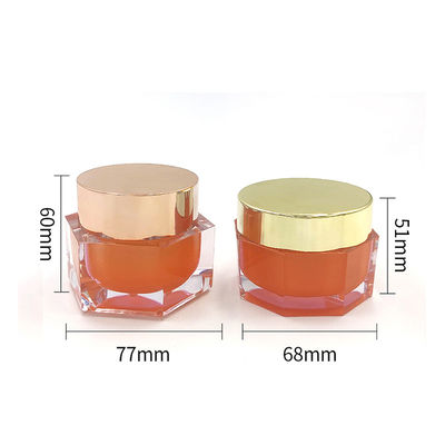 Jarrón transparente de acrílico cosmético a prueba de fugas Jarrón de diamante para crema de cuidado de la piel - 50g