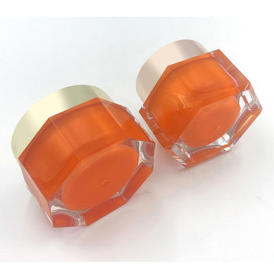 Jarrón transparente de acrílico cosmético a prueba de fugas Jarrón de diamante para crema de cuidado de la piel - 50g