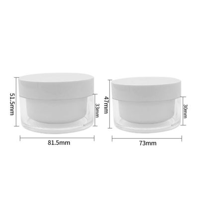 Jar de acrílico de diamantes de 50 g personalizable con diseño simple OEM / ODM Logotipo disponible