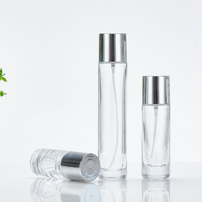 Botella de cristal transparente con tapa de tornillo 100 ml Forma redonda Diseño simple