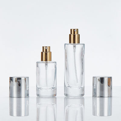 Botella de cristal transparente con tapa de tornillo 100 ml Forma redonda Diseño simple