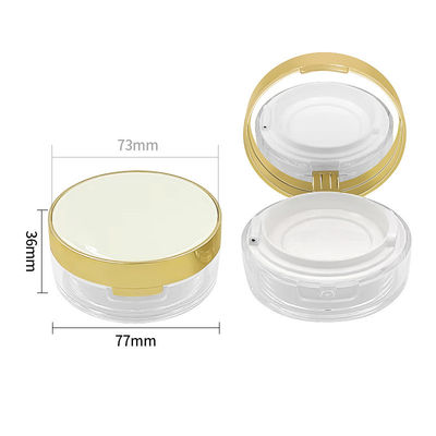 15 g de forma redonda transparente caja de polvo vacío suelto para polvo compacto