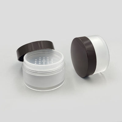 Caja de polvo transparente redonda y suelta de 15 g Contenedor compacto de polvo con tapa abierta giratoria
