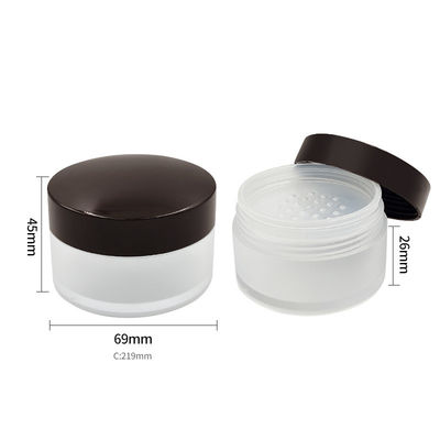 Caja de polvo transparente redonda y suelta de 15 g Contenedor compacto de polvo con tapa abierta giratoria