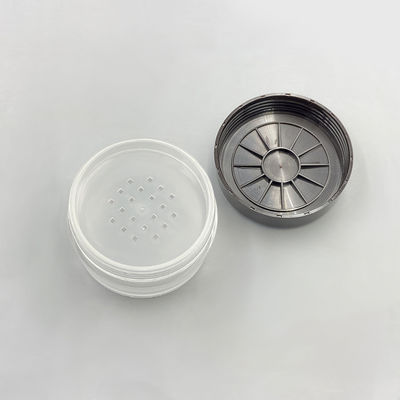 Caja de polvo transparente redonda y suelta de 15 g Contenedor compacto de polvo con tapa abierta giratoria