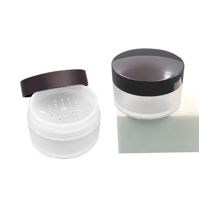 Caja de polvo transparente redonda y suelta de 15 g Contenedor compacto de polvo con tapa abierta giratoria